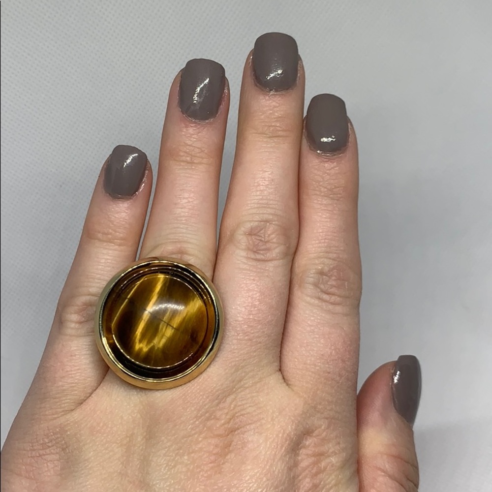 House of Harlow 1960 tiger eye cocktail ring - Picture 4 of 7